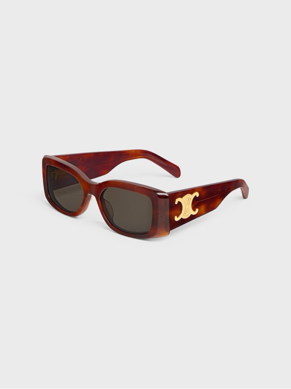 Celine Brown Tortoiseshell Sunglasses with Gold Logo Accent (Triomphe XL)